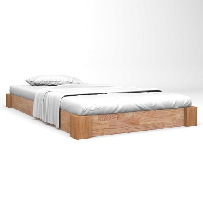 BEST - Haut de gamme Lit adulte Style Chic & Design: Simple - Structure de lit - 120x200 cm Bois de chêne massif 7121