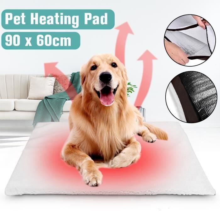 90x60cm Tapis Auto-chauffant Grand Coussin Doux et Chaud Chat Chien