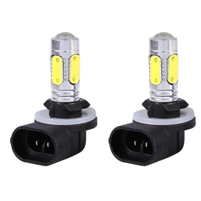 Tbest Phares antibrouillard LED 2x voiture camion 5 COB LED 7.5W 6500K HID blanc ampoules DRL antibrouillard H27W / 2881
