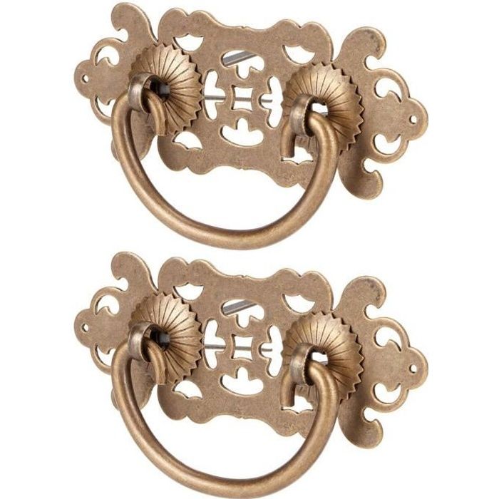 YOSOO Poignée creuse 2 Ensembles Poignées Creuses Antiques Poignée de Tiroir en Cuivre d'Armoire Accessoires de Meubles