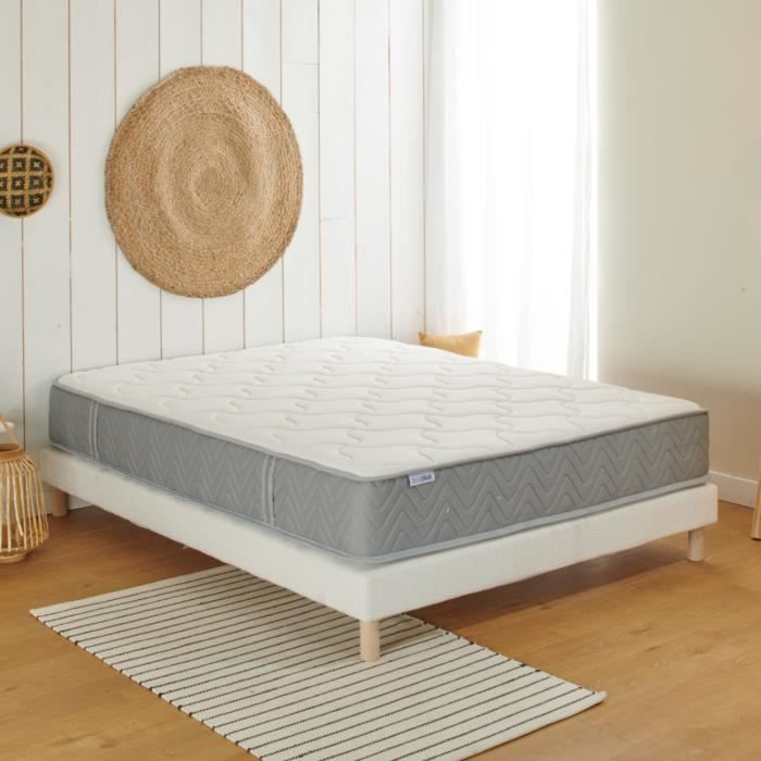 BLEU CALIN Matelas 140x190cm L'Ideal - Ressorts ensachés et mousse mémoire de forme - 26 cm d'épaisseur - Indépendance de couchage