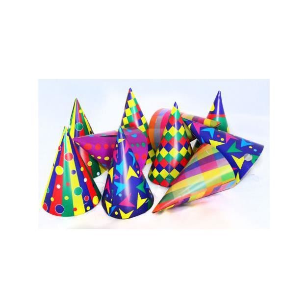 10 Chapeaux de fête multicolores