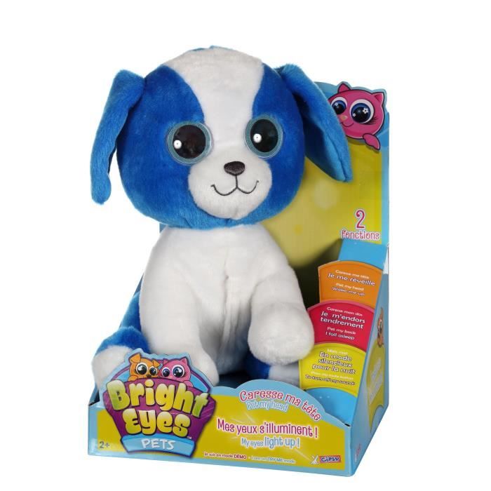 GIPSY Peluche Lumineuse Interactive Chien Bright Eyes Pets 25cm
