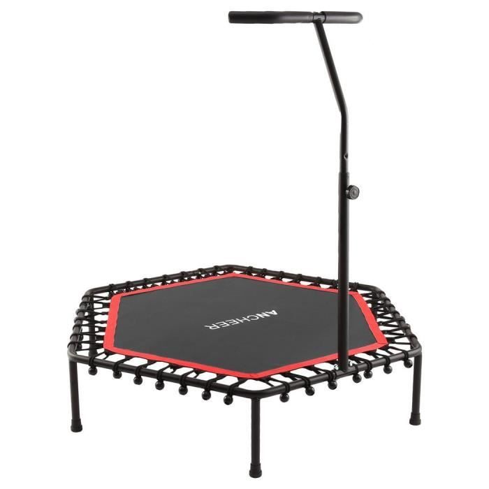 Trampoline de Fitness Trampoline de Gym - Poignée réglable - Rouge