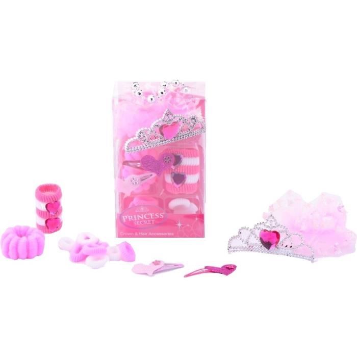 Johntoy Accessoires couronne et cheveux princesse blanc / rose