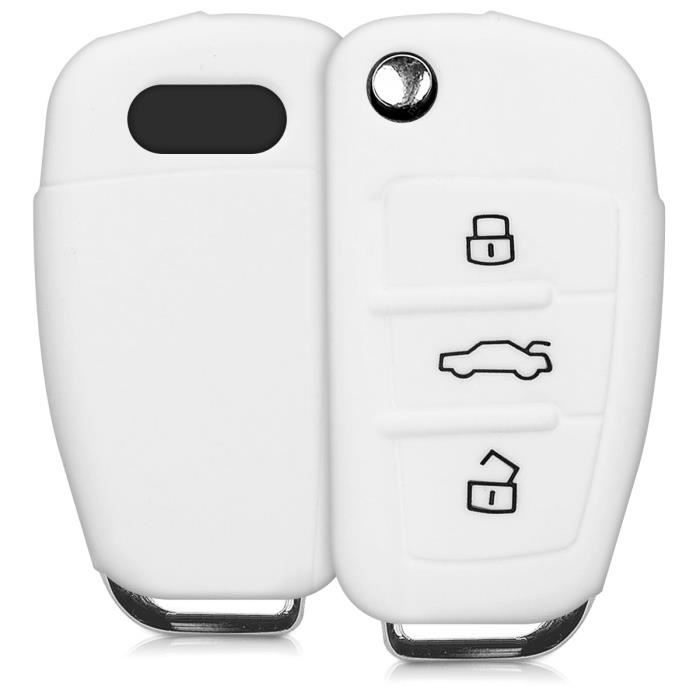 kwmobile Accessoire cl/é de Voiture pour Peugeot Citroen /Étui de Protection Souple Coque pour Clef Pliable de Voiture Peugeot Citroen 2-Bouton en Silicone Rouge-Noir