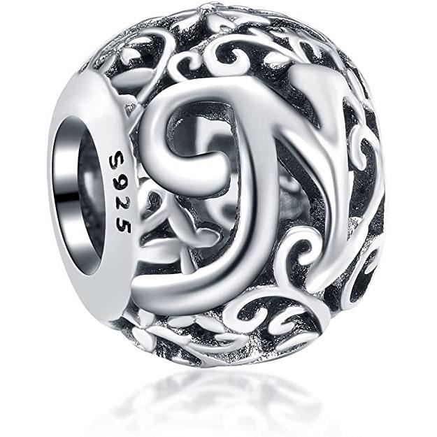 LaMenars Letter N Charm fit Pandora Bracelets&European Snake Chain S925 Sterling Silver Jewelry Gifts for Birthday Graduation