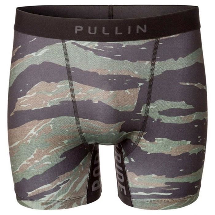 PULL IN Boxer long Homme Microfibre TIGERCAMO Vert Noir