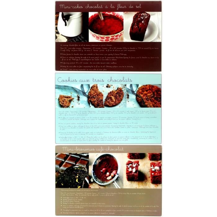 Lot 3 Planche A Découper Présentation Dessert Design Gourmand Recette Patisserie 20x30cm Noir