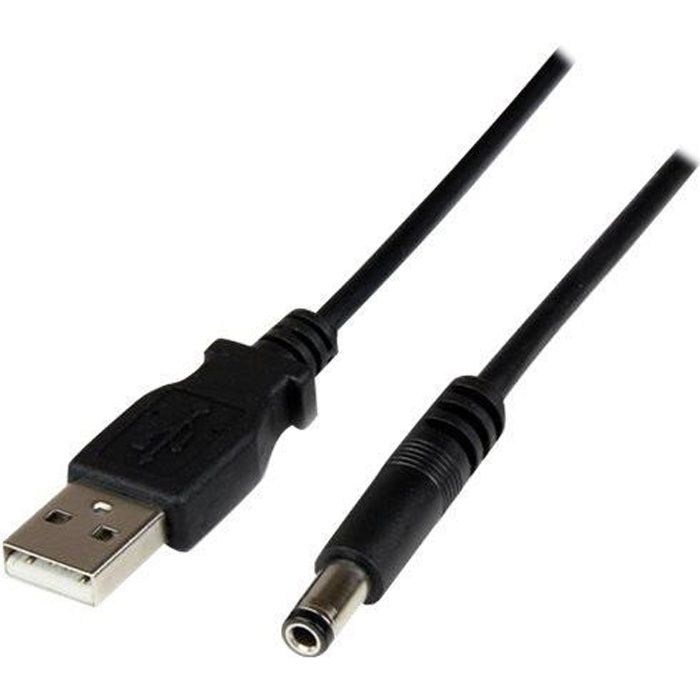 Câble d'alimentation USB vers CC type N 5 V - 1 m - Cordon CC USB vers 5,5 mm 5 V - 1 m - USB2TYPEN1M