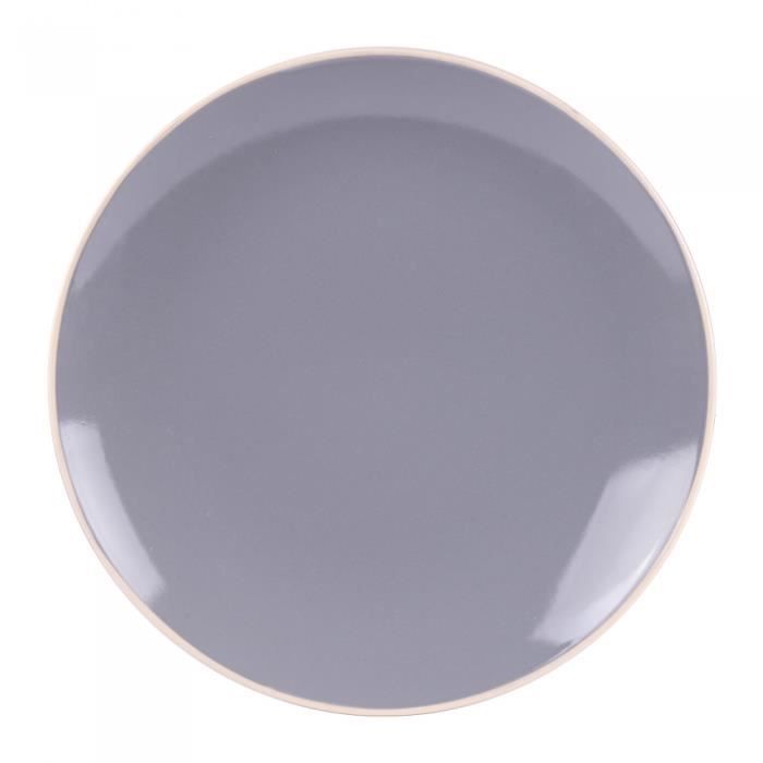 Assiette plate alpha 27 cm gris (lot de 6) - Table Passion Gris