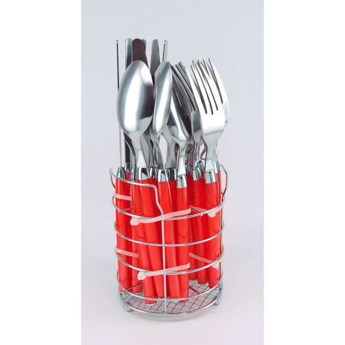 LISA D'ALBAN Ménagère 24 pièces MANGO - Rouge