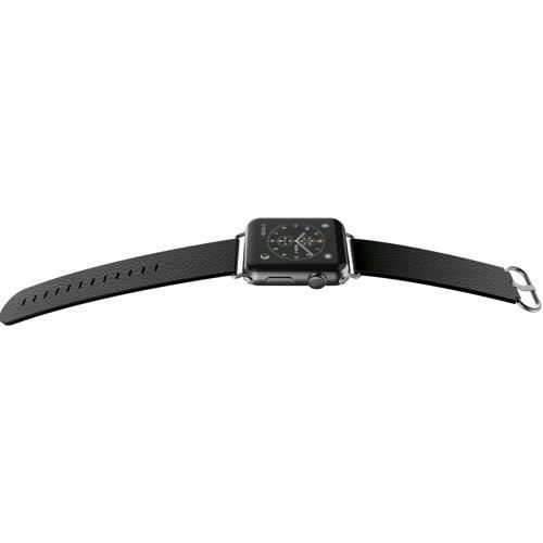 XDORIA Bracelet Band Lux cuir 38mm pour Apple Watch 1/2/3 - Noir