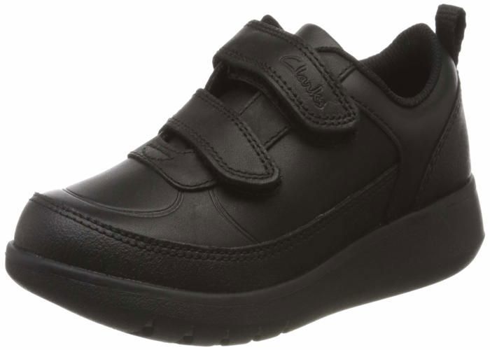 Clarks Basket Clarks - 261494017 - Scape Flare K Sneakers Basses Garcon Noir (Black Leather Black Leather) 32 EU