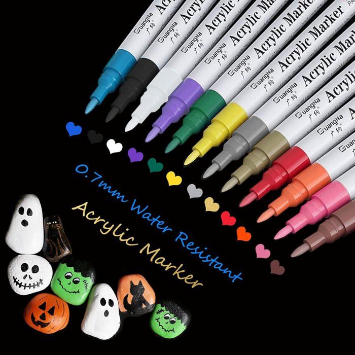 12 Stylos à Cire RISF Pour Bougies - 11cm - 10ml - 12 Couleurs - Peinture DIY Sur Céramique, Tissu, Bois