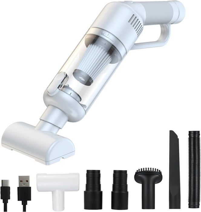 Aspirateur à Main Sans Fil 4 En 1 Piwaal 22000 Pa - Souffleur Électrique Air Comprimé 220000 Tr/min - Voiture Maison Bureau