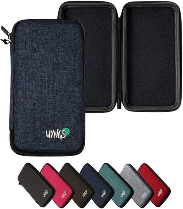 Housse De Protection Bleue WYNGS Pour Calculatrice Casio FX-92 College - Coque Rigide Avec Fermeture Éclair