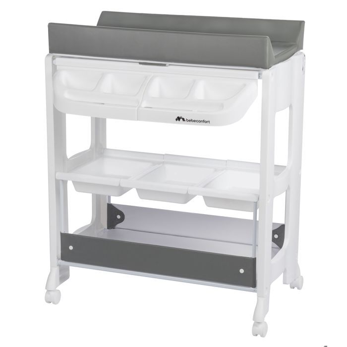 BEBECONFORT Rosie Table à langer et baignoire 2en 1 De la naissance à 12 mois (11kg) Mineral Gray