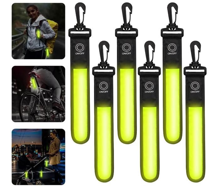 Lot de 6 pendentifs réfléchissants à LED - 3 modes - Lumière de sécurité pour enfants - Bande réfléchissante - cartable sac à dos