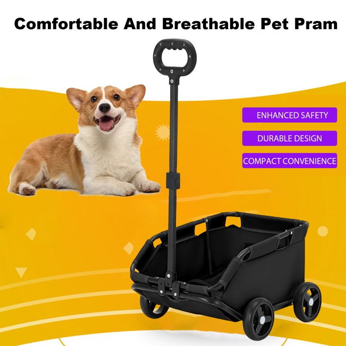 Comparer les prix de Poussette pour Animaux de Compagnie 4 Roues, Poussette Pliable pour Chiens et Chats, Chariot de Voyage pour Animaux -NOIR