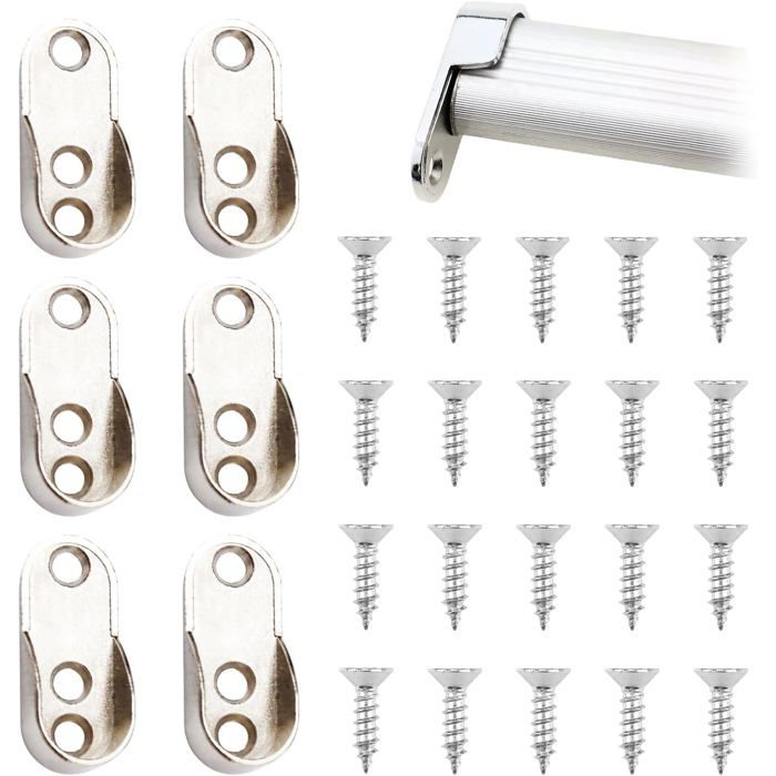Support de Tringle à Rideau, 2 pcs Acier Inoxydable Support Tringle Support de Tringle à Rideau, 2 pcs Acier Inoxydable Support Tringle
