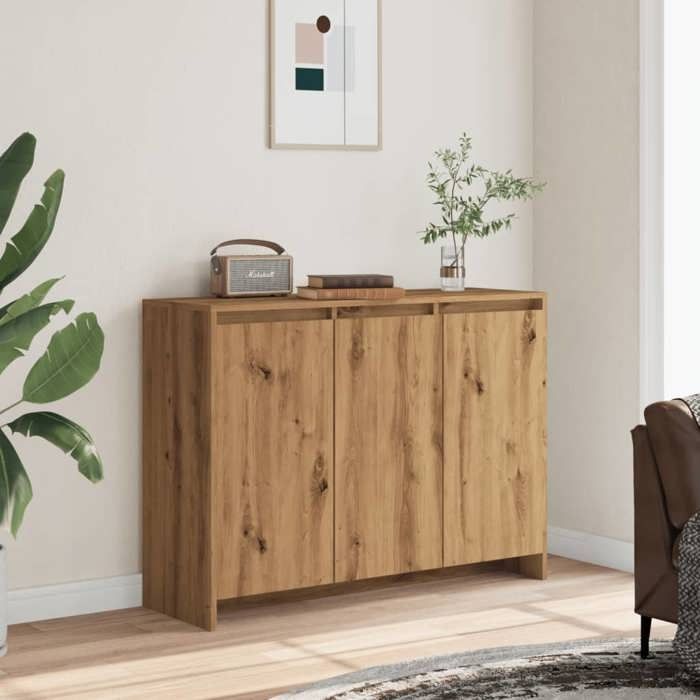 Elégant Buffet - chêne artisanal - 102x33x75 cm - bois dingénierie - Meuble de RangementVitrine &8647124