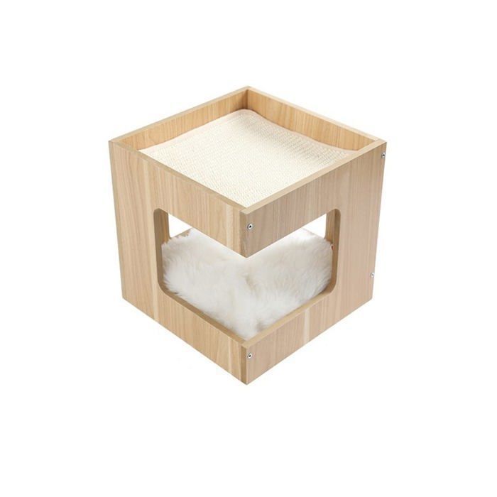 Comparer les prix de Arbre à chat double couche table à chat nid multifonctionnel cadre descalade intégré pour chat