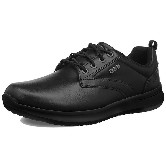 Skechers Skechers Delson Antigo — Chaussures homme cuir noir 65693-BBK
