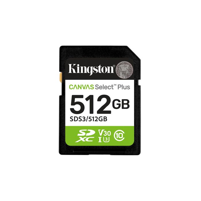 Carte mémoire SDXC - KINGSTON - Canvas Select Plus - 512 GB - UHS-I - U3