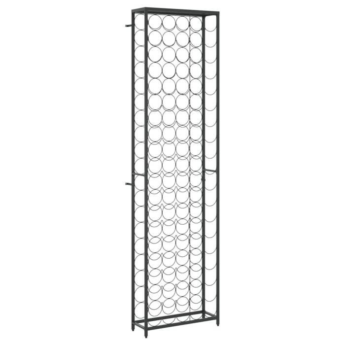 985292& Porte-Bouteille/ Casier à bouteilles - de 95 bouteilles noir 54x18x200cm fer forgé