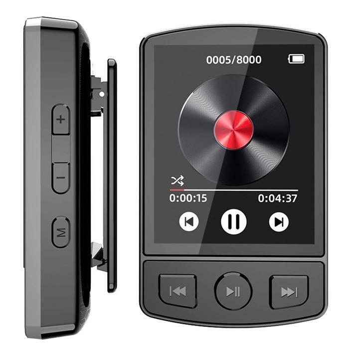 Lecteur MP4 32 Go Bluetooth écran HD 18 pouces e-book image vidéo compact et portable noir