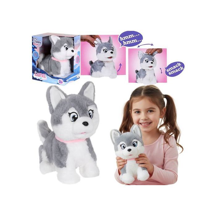 Puppy Luv Junior LUNA - Chiot Husky interactif peluche jouet pour enfants SONS 2+