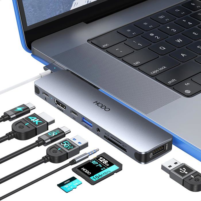 Hub C pour MacBook, adaptateur Mac Air Pro 8 en 2 avec HDMI 4K 60 Hz ...
