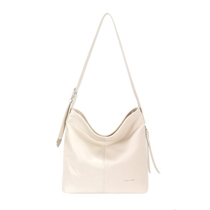 David Jones Paris - Sac Hobo Femme porté épaule - Similicuir lisse suédine - Grande capacité - Bandoulière - Couleur Blanc