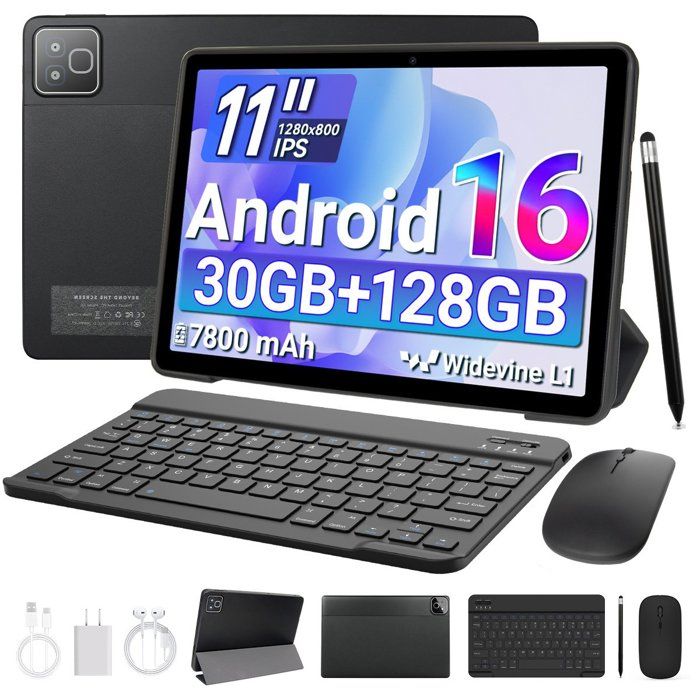Tablette tactile - KOTSREN - Android 16 - 11 HD - 30 Go RAM (3+27) - 128 Go (ext.1To) - 7800 mAh
