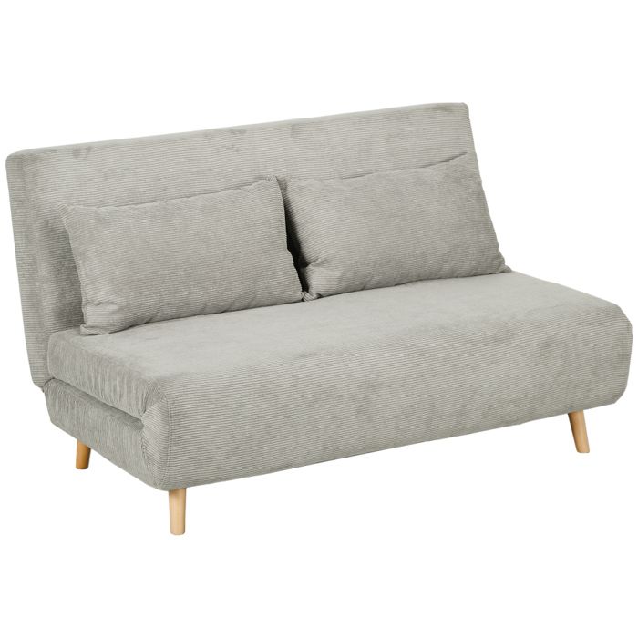 Canapé convertible fonction lit polyester gris 141 x 90 x 81 cm