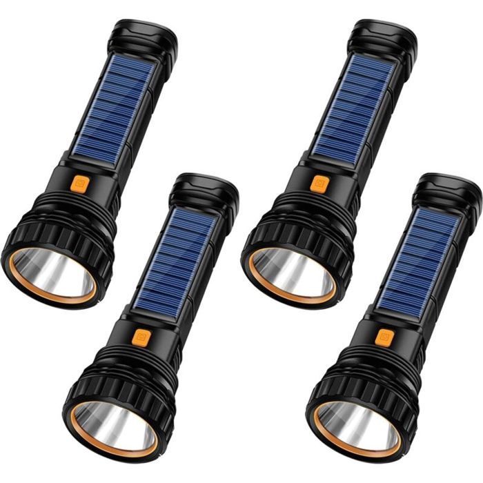 Lampe torche multifonctionnelle rechargeable - MICH - Énergie solaire - Stroboscope durgence - Batterie 1200 mAh