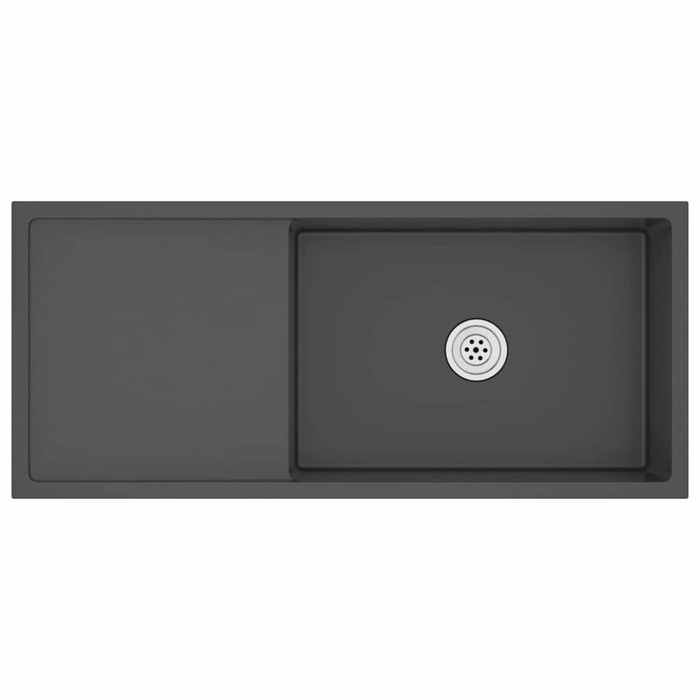 （Haute qualité）Noir Évier de cuisine fait main Noir Acier inoxydablePoids 8.5 Kg_789566