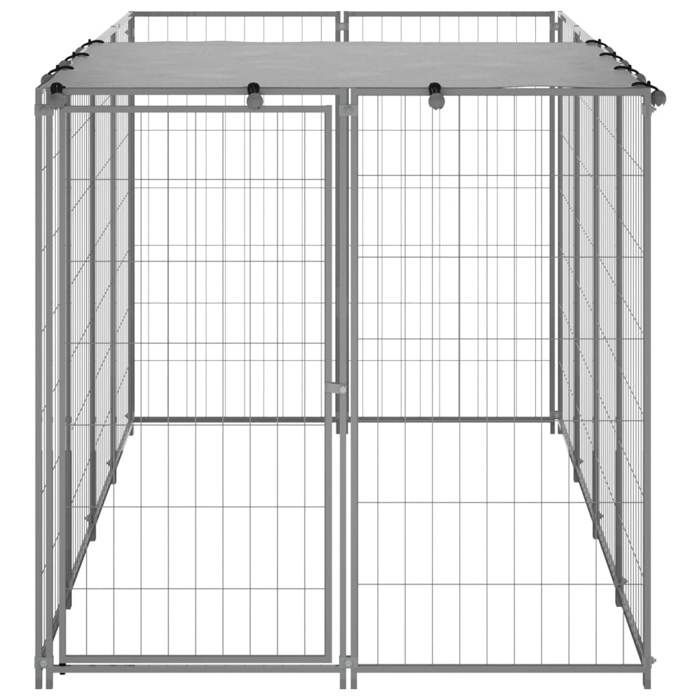 Stable&Durable - Argent - Chenil Argenté 242 m² Acier - Niche&enclos pour chiens HS961691613