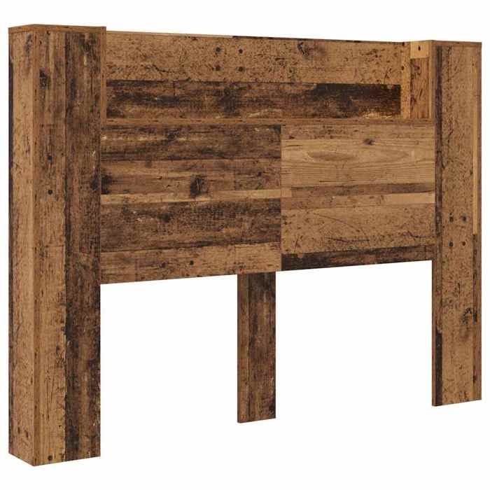 Tête de Lit de Rangement avec LED 140 x 17 x 1045 cm en bois avec dessus de rangement et structure stable pour Chambre 155578