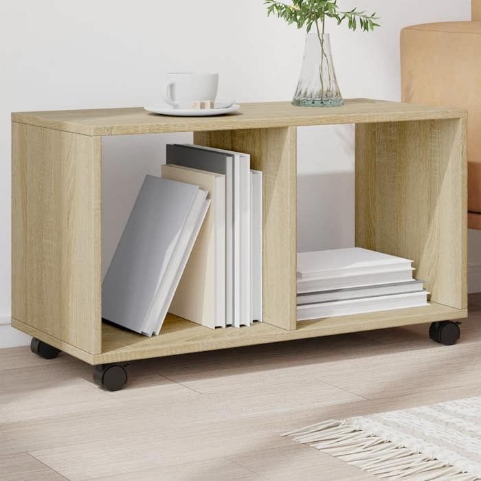 Petite Table basse NANAS Neuf Armoire à roulettes chêne sonoma 72x33x42 5cm bois d’ingénierie &4903