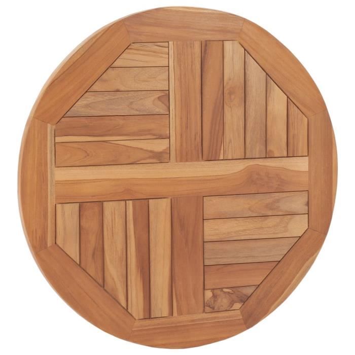 Dessus de table Bois de teck solide Rond 25 cm 60 cm-AKO7394667219664