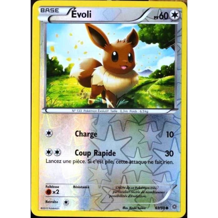 Carte Pokemon 63 98 Evoli 60 Pv Reverse Xy Origines Antiques Fr Cdiscount Jeux Jouets