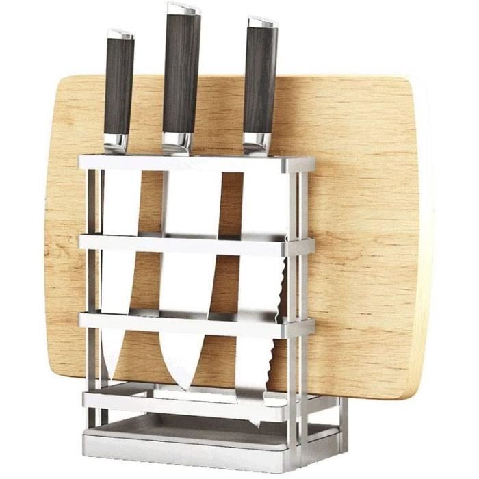 Bloc à Couteaux 3 En 1 Universel - Support Couteaux De Cuisine Avec Rangement Ustensiles, Design Anti-Poussière