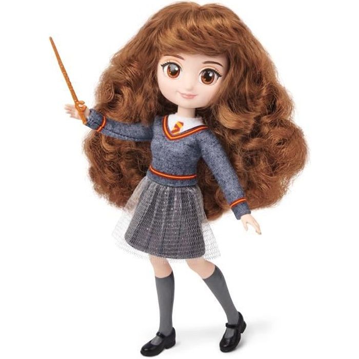 Harry Potter - Poupée Hermione 20cm - Uniforme de Poudlard + baguette magique - Wizarding world
