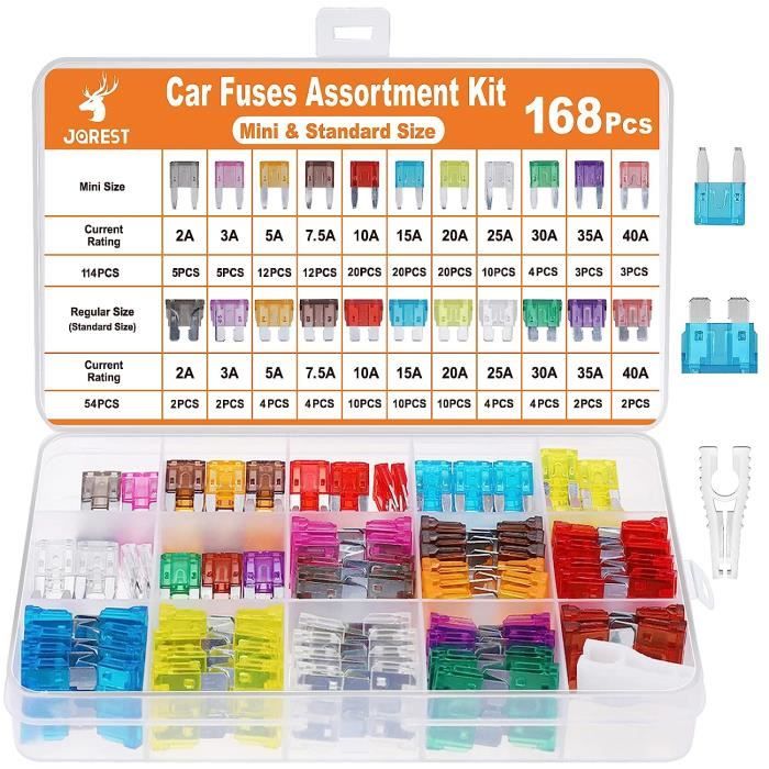 Fusibles Plats Pour Auto - Jorest 168 Fusible Voiture Set 114 + 54 Moyenne Fusibles Automobile 1 Extracteurs Voitu