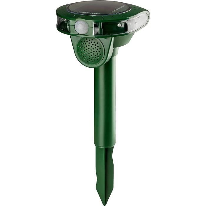 Répulsif Solaire Ultrasons Animaux 8m - Anti-Chats Chiens Martres Rats Oiseaux LED 13.5-45kHz
