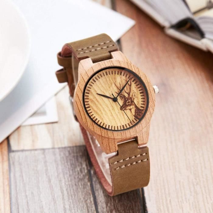 Montre en bois best sale cerf