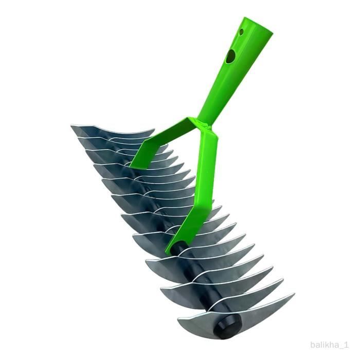 MagiDeal Râteau à Feuilles De Jardin à 9 Dents Avec Poignée Ergonomique - Râteau Main Métal Pour Parterres, Arbustes Et Cour