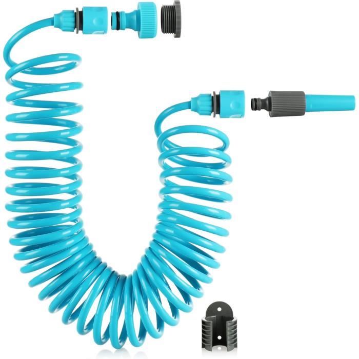 Tuyau D'arrosage Flexible En Spirale Avec Buse De Pulvérisation - Tuyau D'eau - Résistant Aux